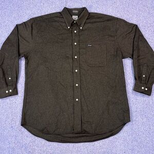 Faconnable Brown Button Down Shirt Size XXL Soft Wool Blend